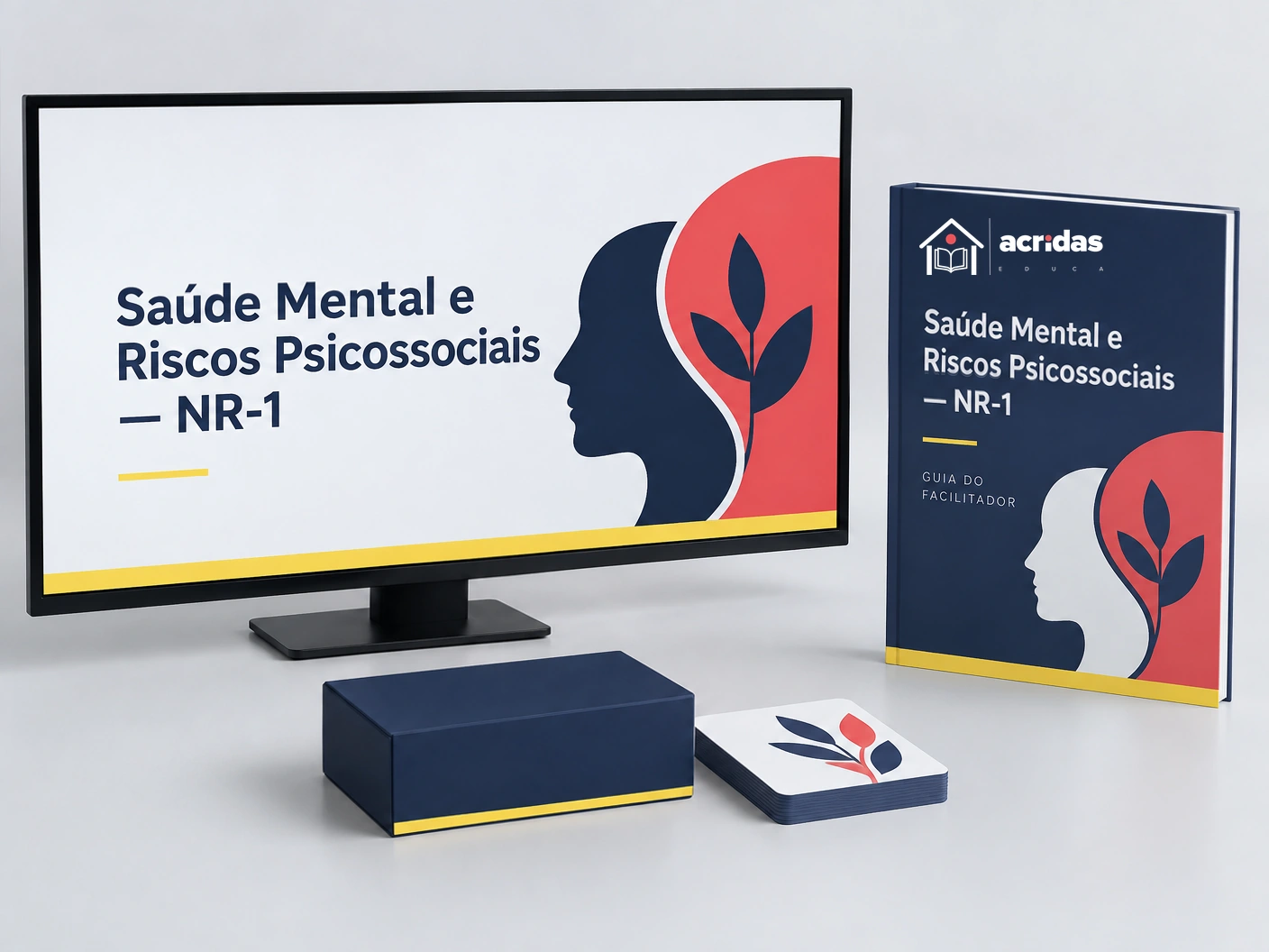 Mockup da formação Saúde Mental e Riscos Psicossociais — NR-1, do ACRIDAS EDUCA.
